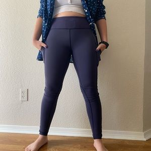 Navy blue LULU legging full length